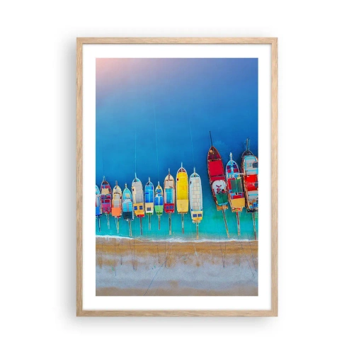 Poster în ramă de stejar deschis - Din perspectiva unei păsări - 50x70 cm