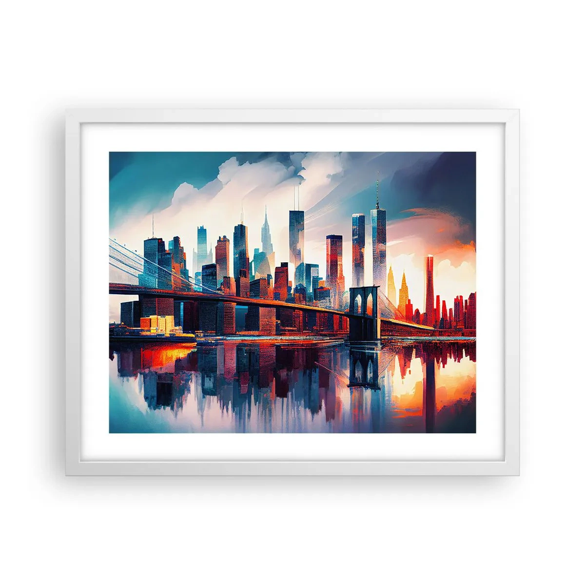 Poster în ramă albă - New York fenomenal - 50x40 cm