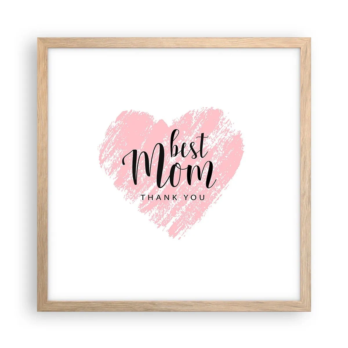 Poster în ramă de stejar deschis - Întotdeauna la momentul potrivit - 40x40 cm