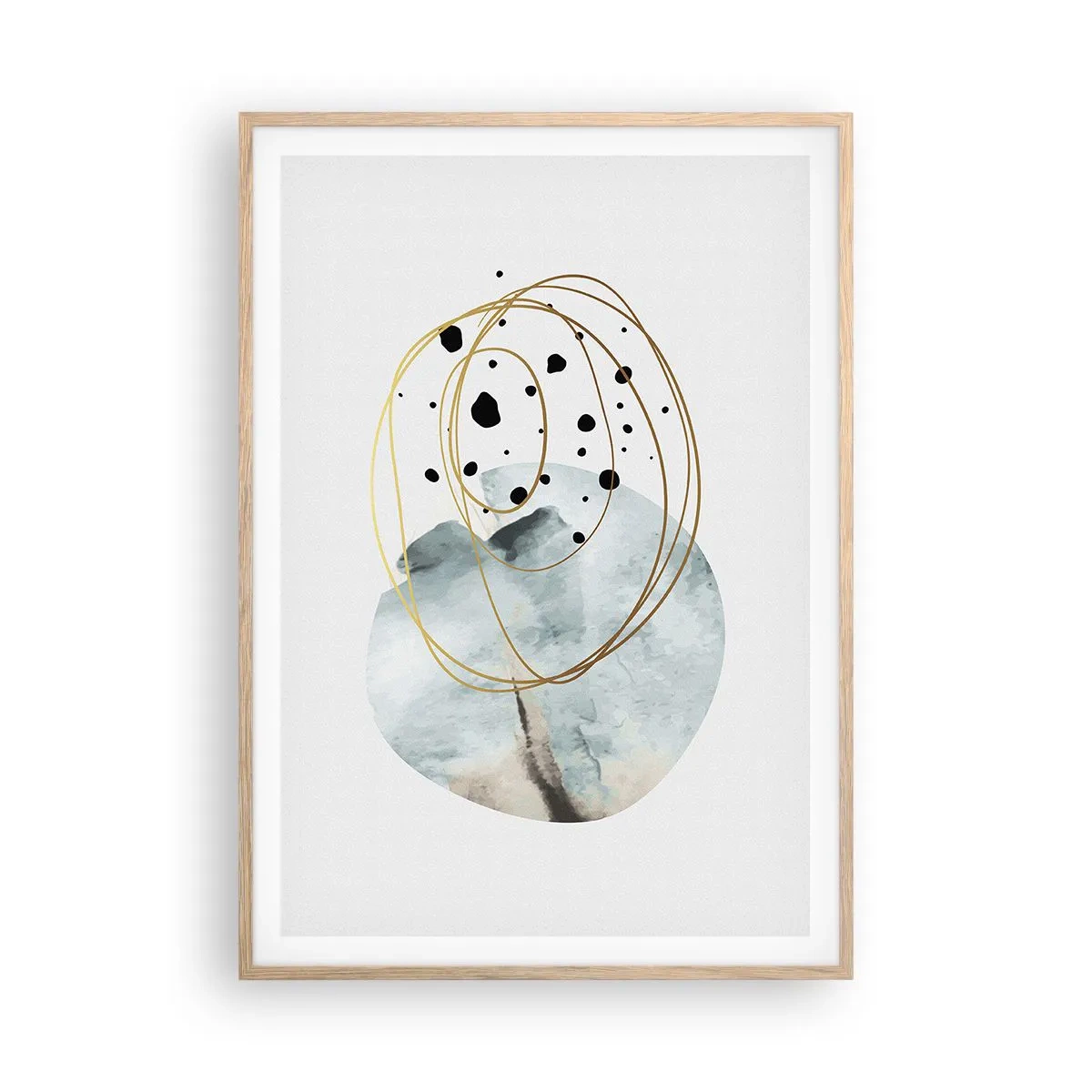 Poster în ramă de stejar deschis - În îmbrățișarea spațiului - 70x100 cm