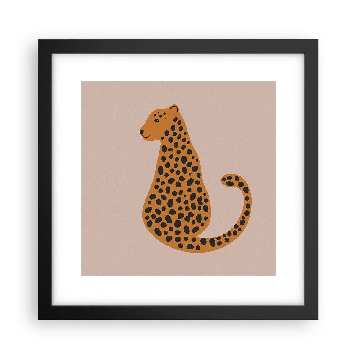 Poster în ramă neagră - Modelul leopard este tot timpul la modă - 30x30 cm