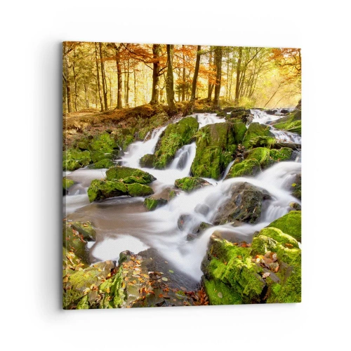 Tablou pe pânză - Repede prin pădure de toamnă - 70x70 cm