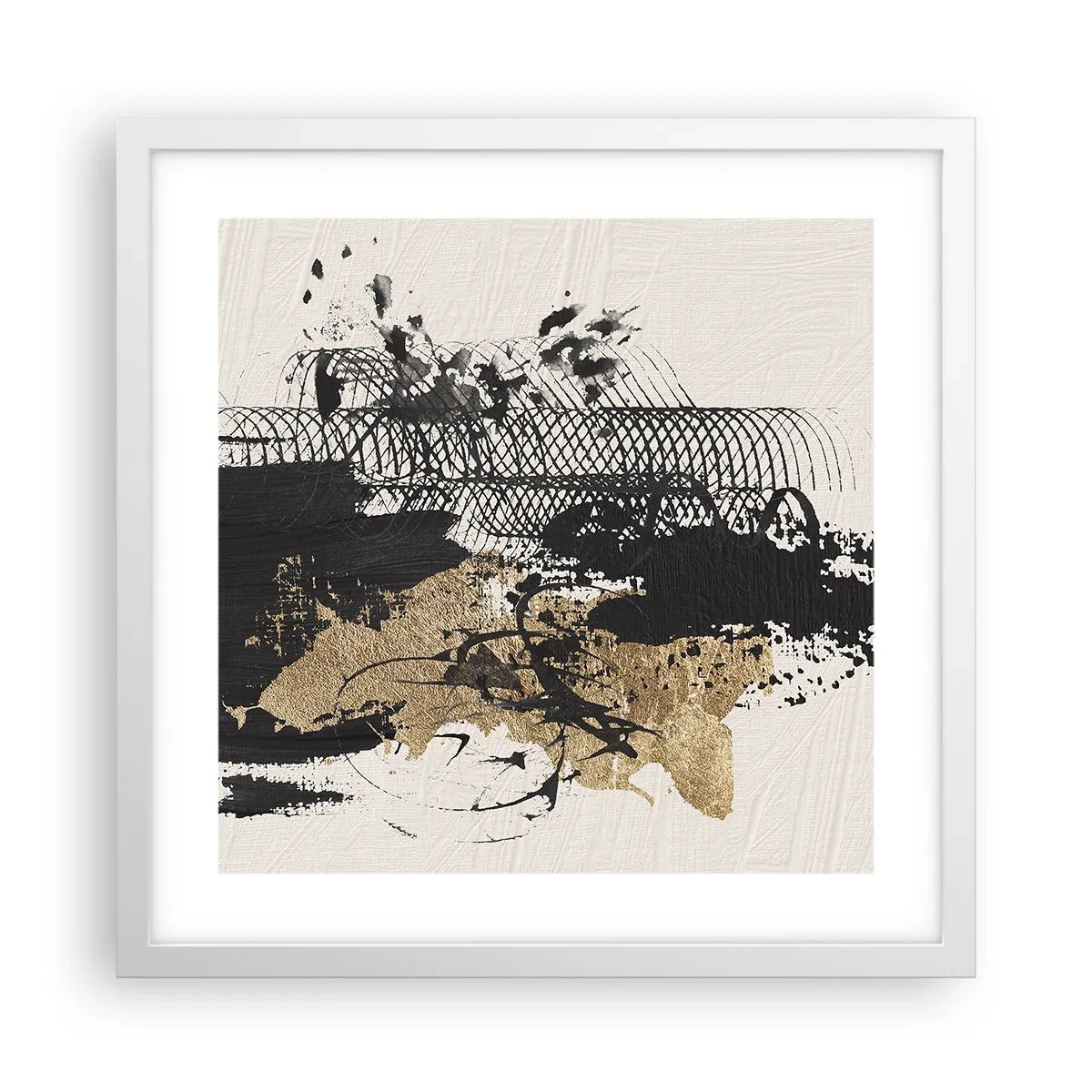 Poster în ramă albă - Compoziție cu pasiune - 40x40 cm