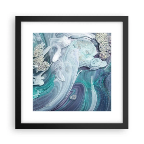 Poster în ramă neagră - Râuri de albastru - 30x30 cm