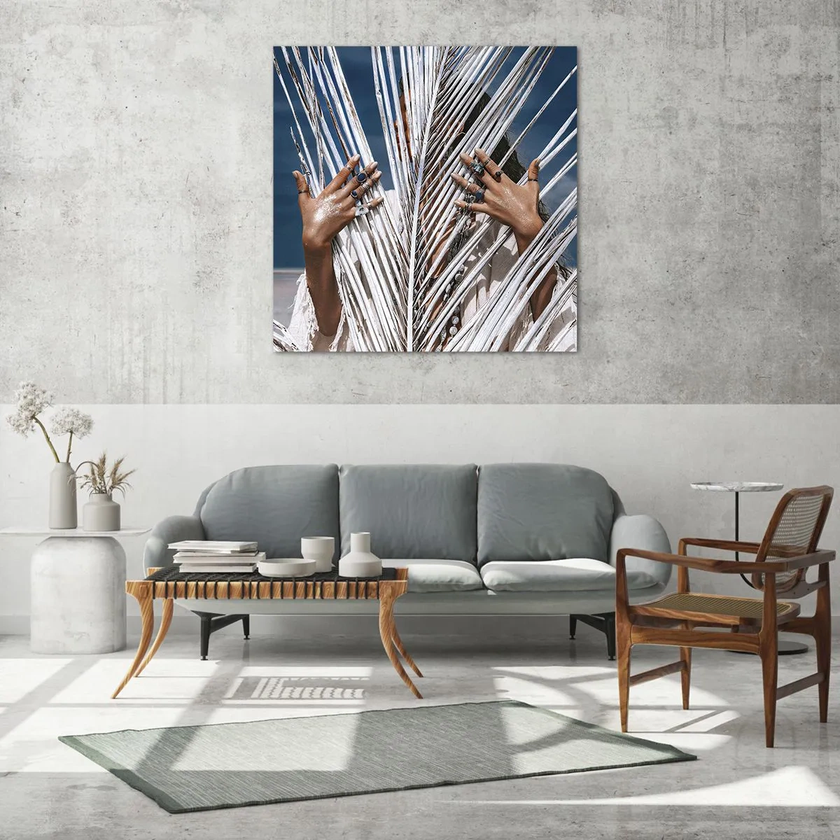 Tablou pe sticlă - Prietena șamanului? - 70x70 cm