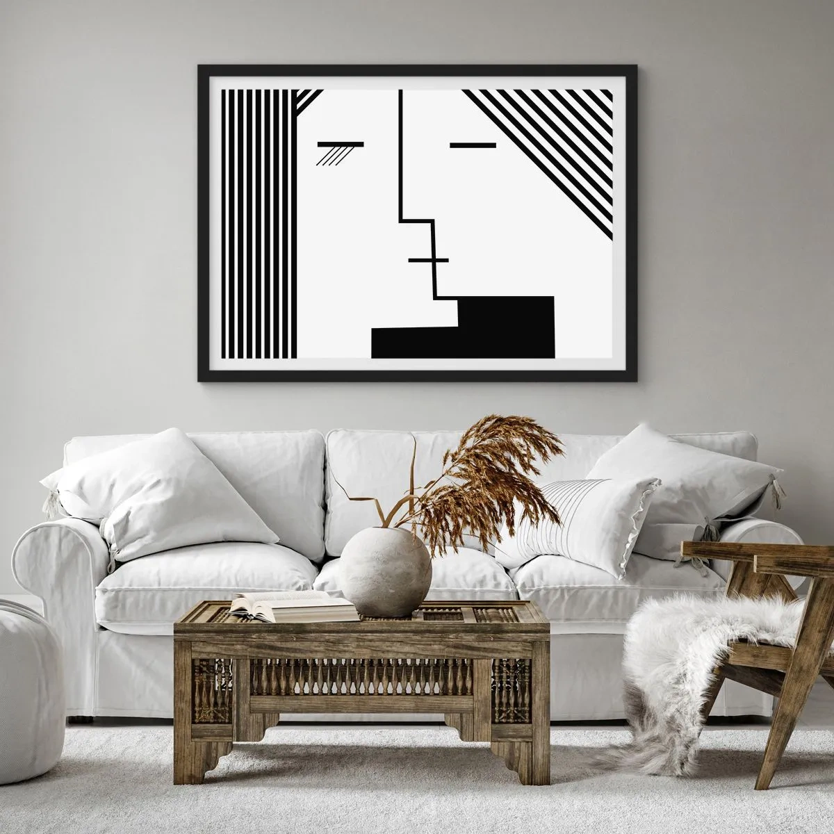 Poster în ramă neagră - Doar un sărut - 70x50 cm