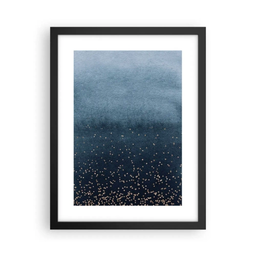 Poster în ramă neagră - Compoziție - faze albastre - 30x40 cm