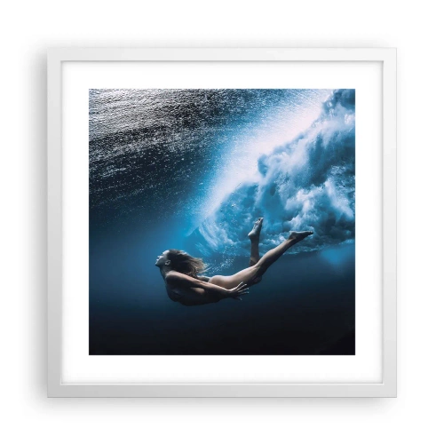 Poster în ramă albă - Sirena modernă - 40x40 cm