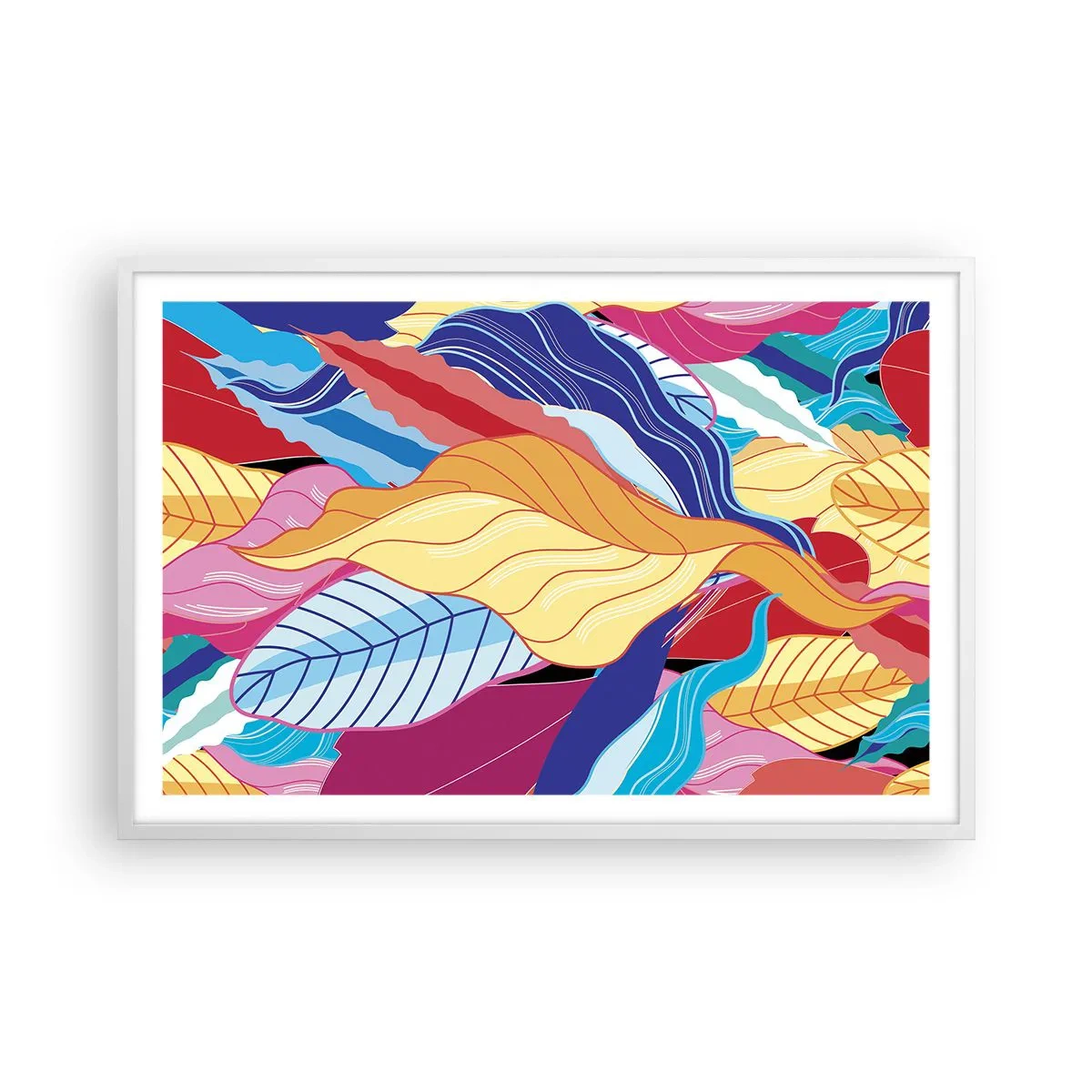 Poster în ramă albă - O dezordine colorată - 91x61 cm