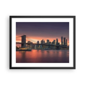 Poster în ramă neagră - Scufundate în tăcerea liliachie - 50x40 cm