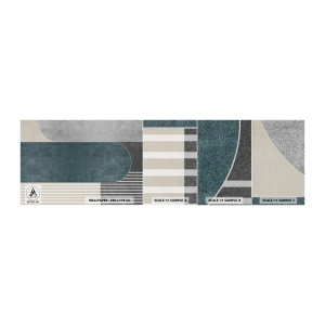 Mostră tapet autocolant Deluxe Sticker - Compoziție de nivel - Minimalism, Forme, Pastel - 100x30 cm