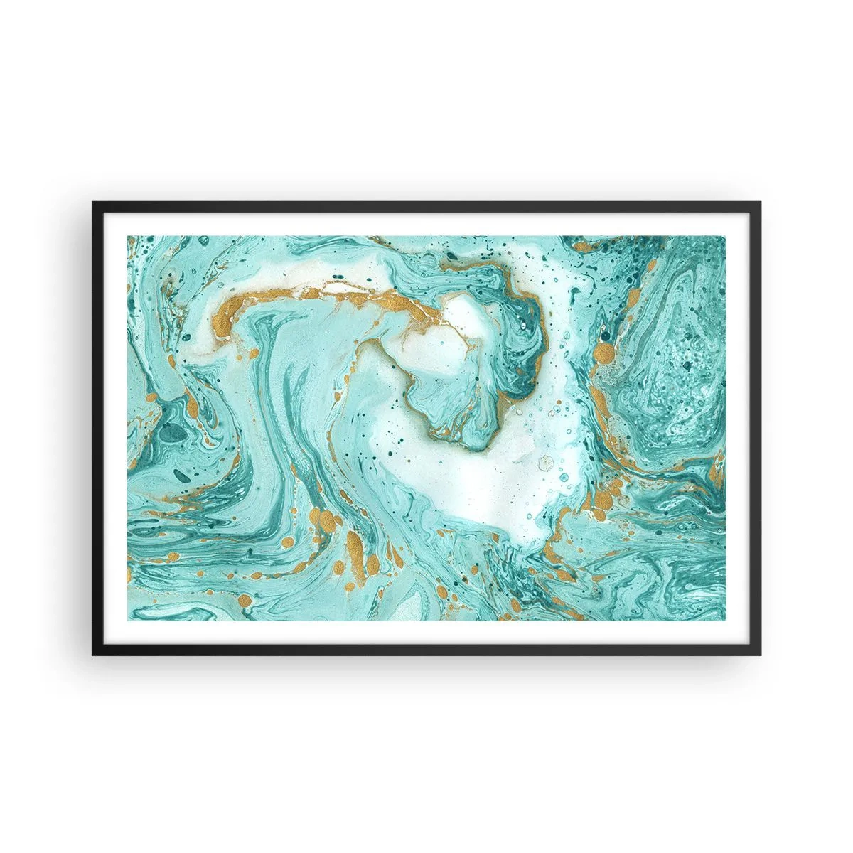 Poster în ramă neagră - Sub marele val al perioadei Edo - 91x61 cm