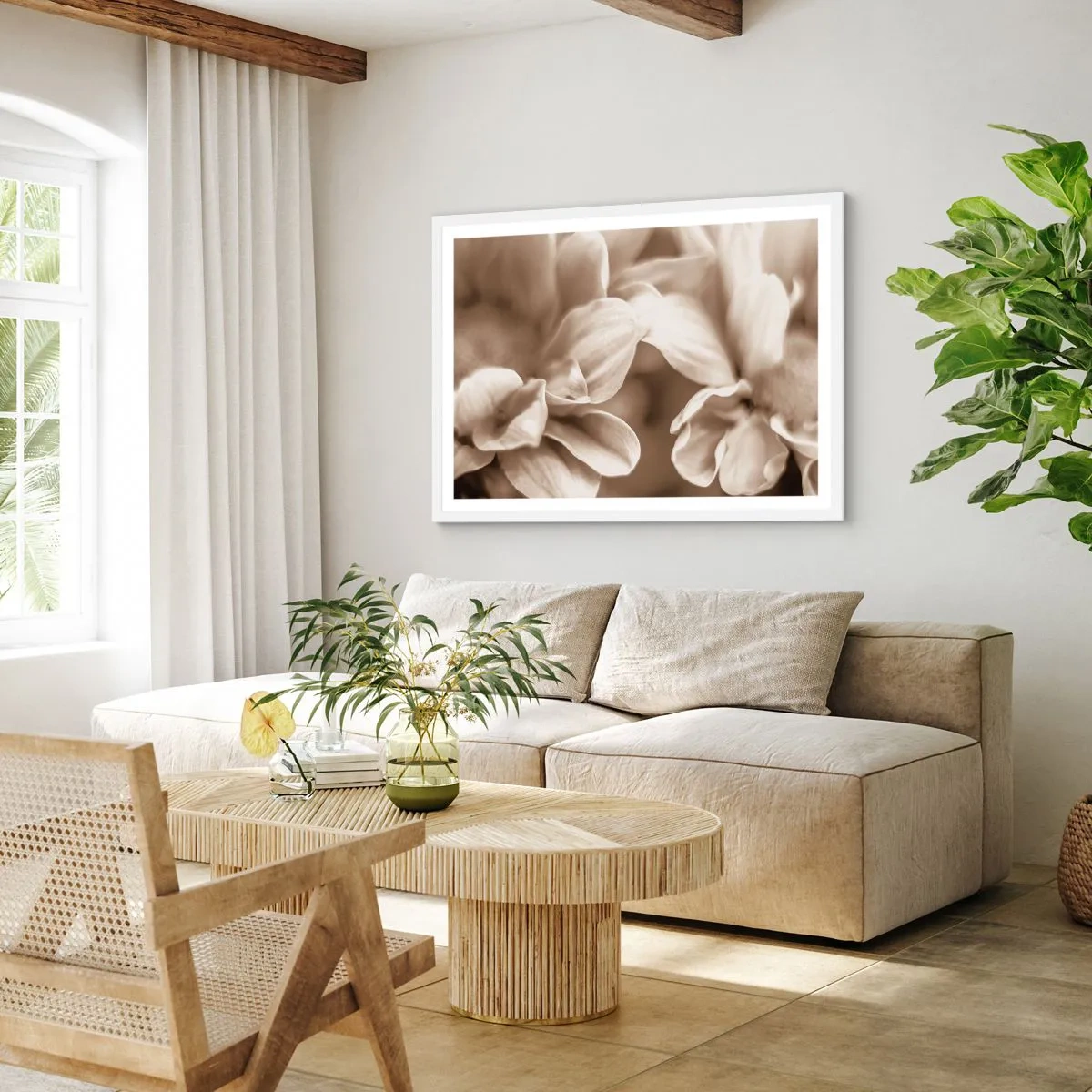 Poster în ramă albă - Blânde ca un zâmbet - 70x50 cm