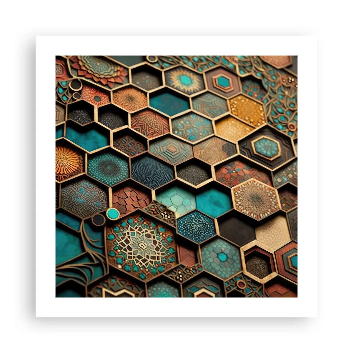 Poster - Ornamente arabe - o variație - 50x50 cm