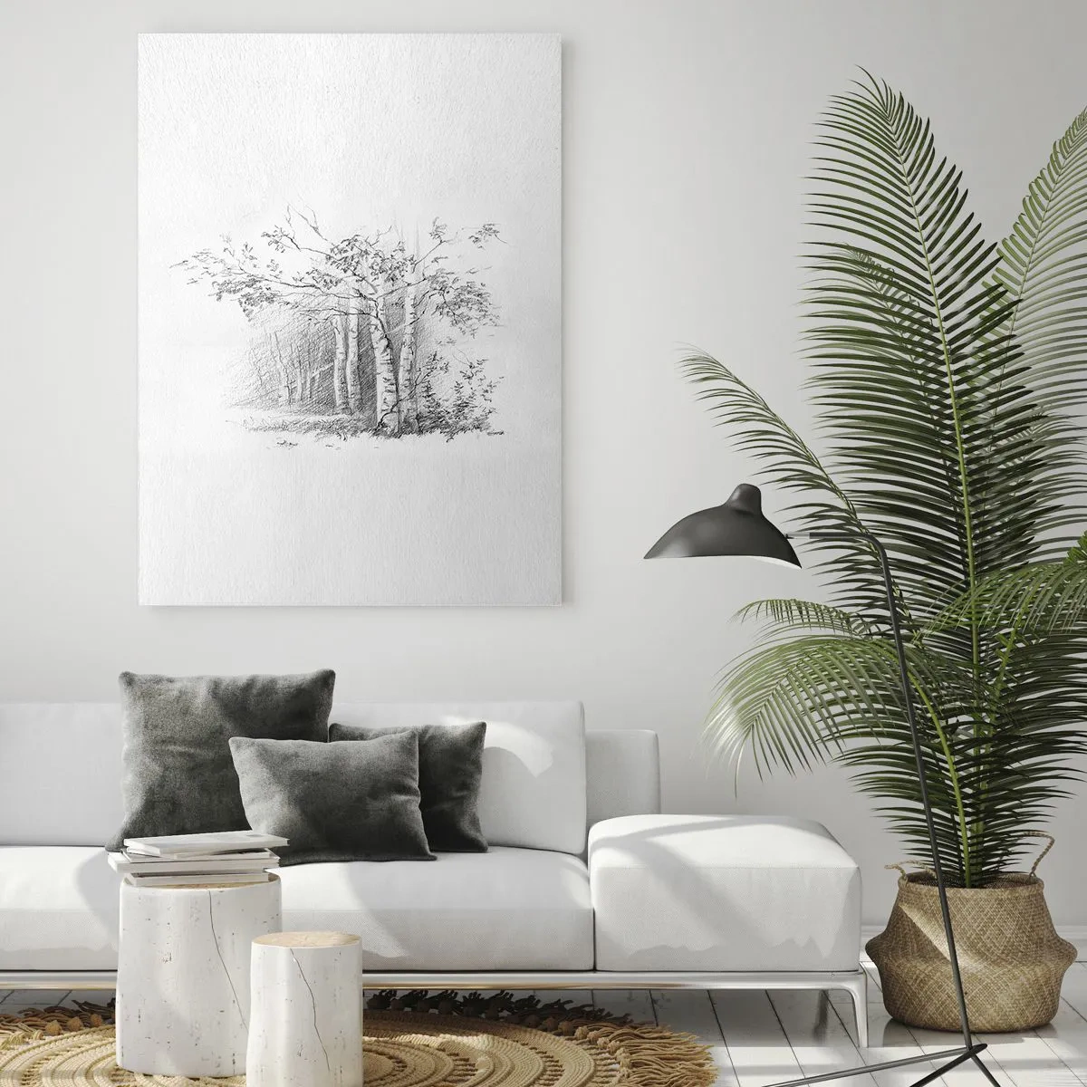 Tablou pe sticlă - Lumina pădurii de mesteceni - 80x120 cm