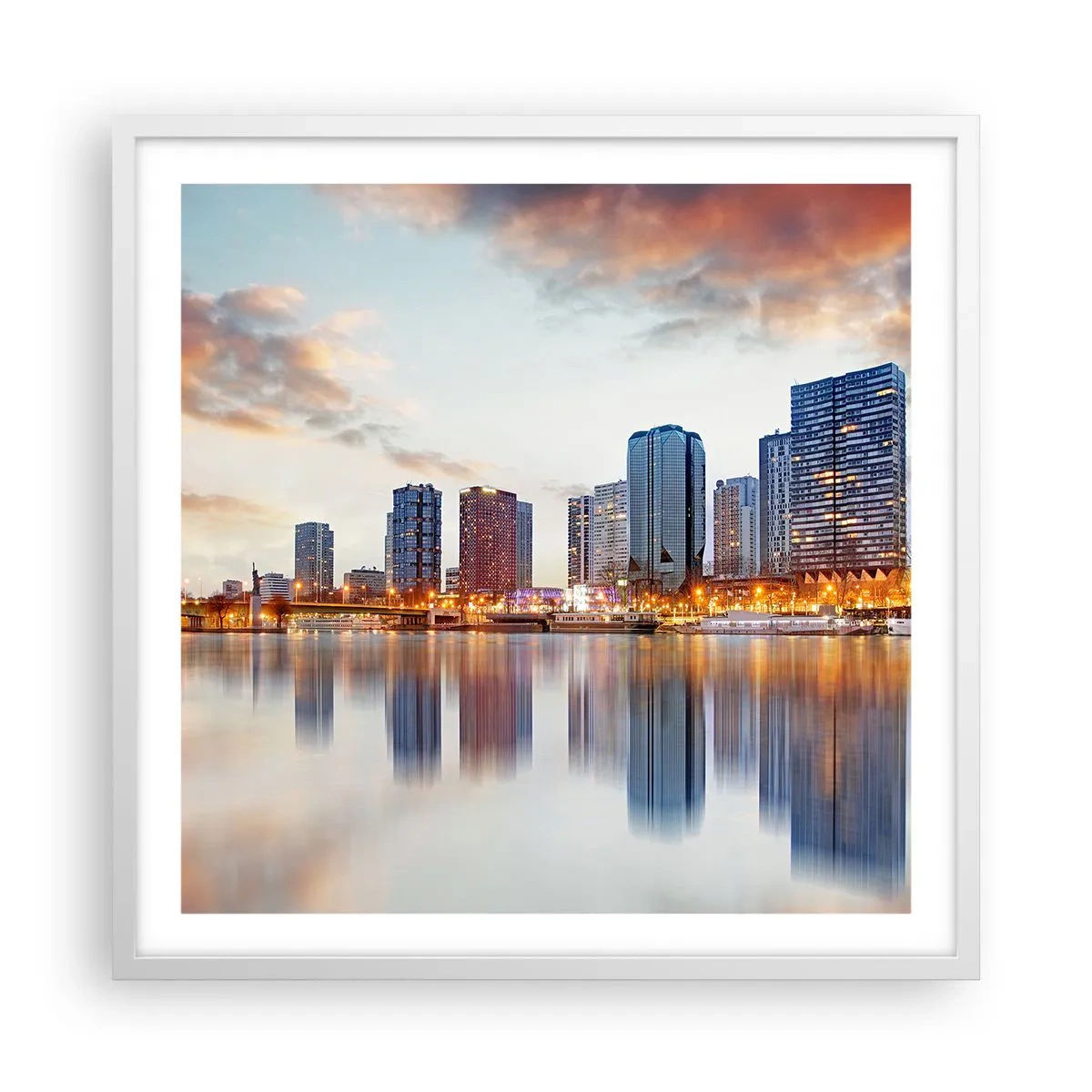 Poster în ramă albă - Calmul monumental al Parisului - 60x60 cm