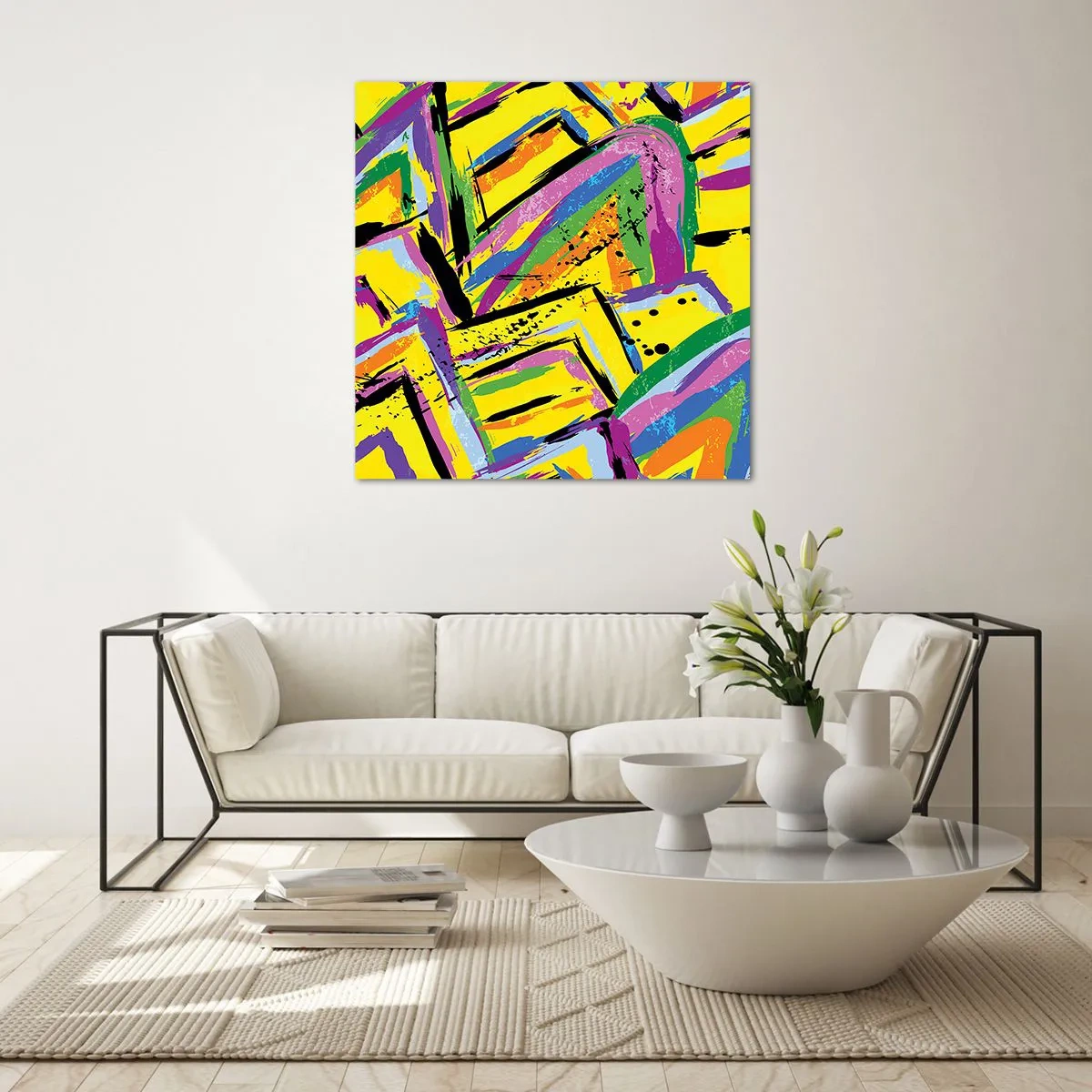 Tablou pe sticlă - Strigă de bucurie - 70x70 cm