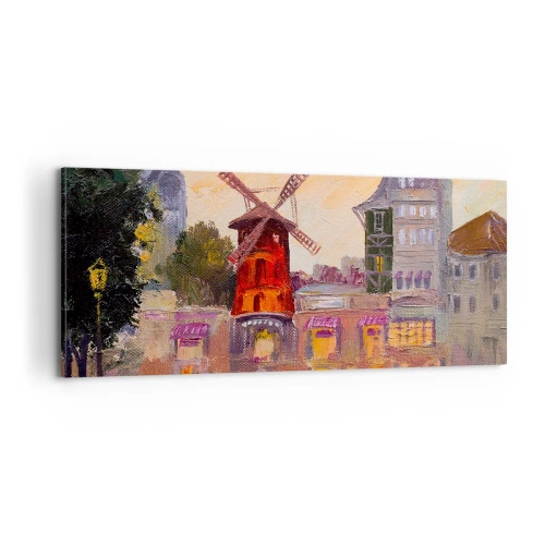 Tablou pe pânză - Icoane pariziene - Moulin Rouge - 100x40 cm