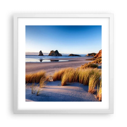 Poster în ramă albă - Pentru cei care caută pacea - 40x40 cm