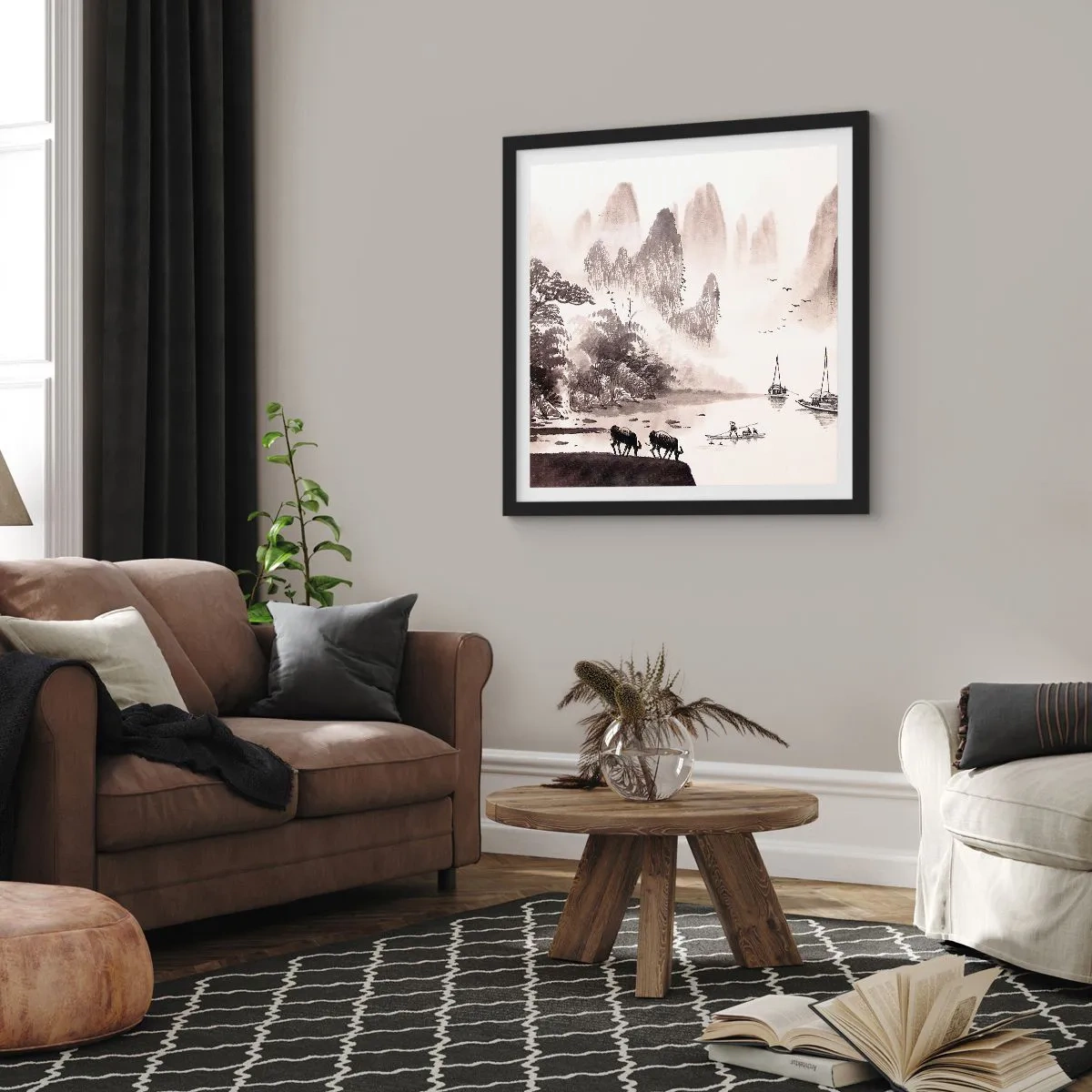 Poster în ramă neagră - Viața exotică de zi cu zi a Estului - 60x60 cm