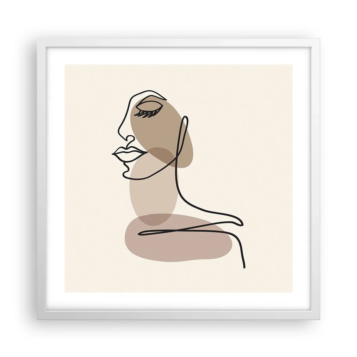 Poster în ramă albă - O anumită linie de frumusețe - 50x50 cm