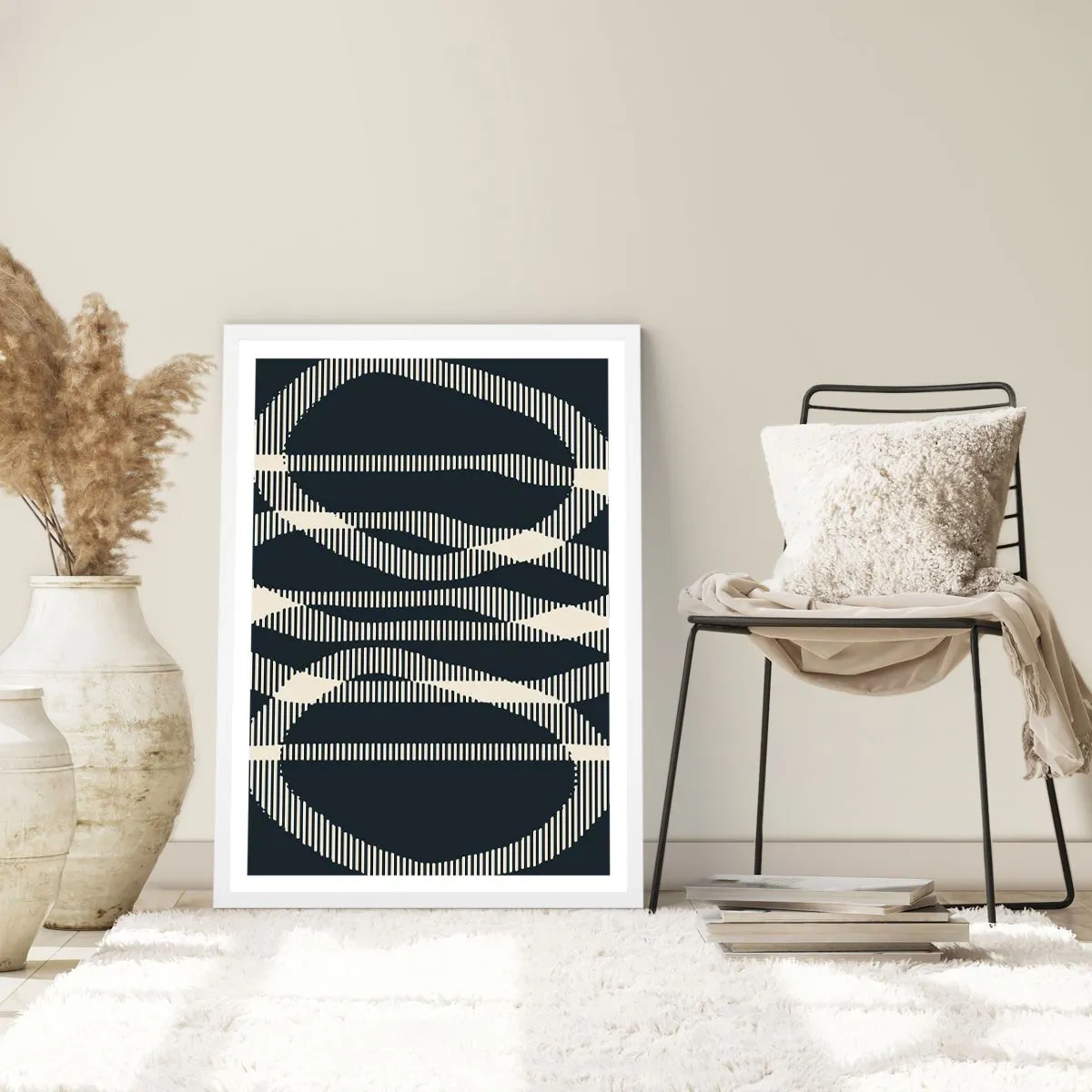 Poster în ramă albă - Încercare de străpungere a întunericului - 30x40 cm