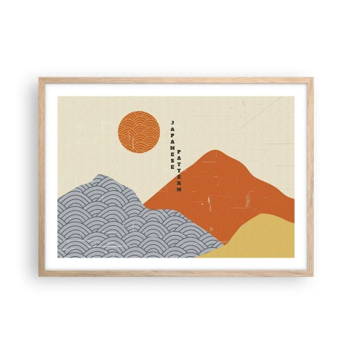 Poster în ramă de stejar deschis - În stil japonez - 70x50 cm
