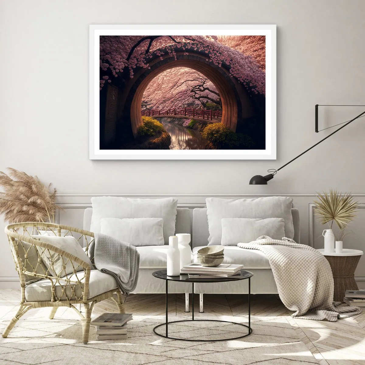 Poster în ramă albă - Primăvara japoneză - 100x70 cm