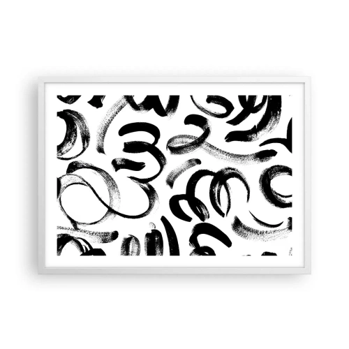 Poster în ramă albă - Negru pe alb - 70x50 cm
