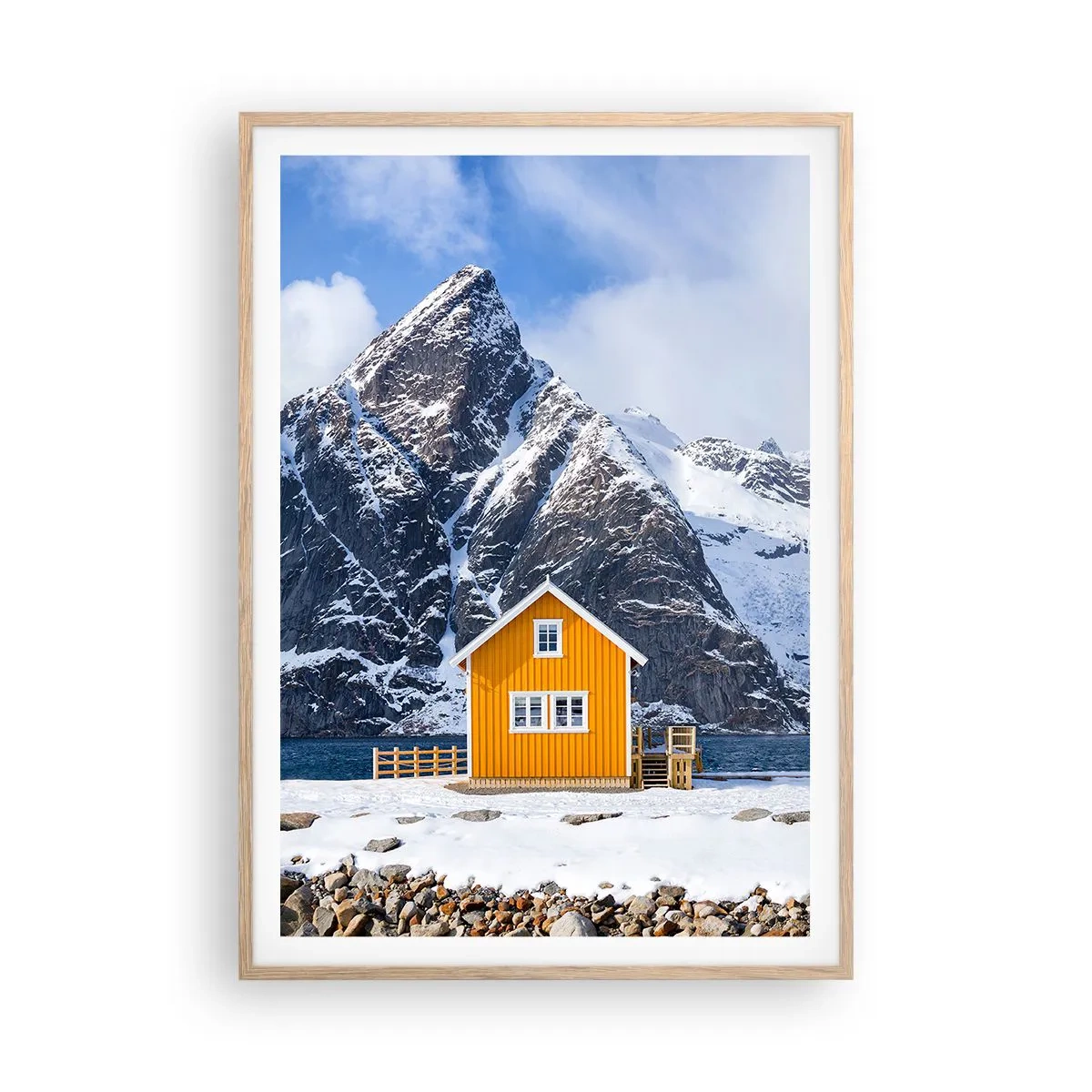 Poster în ramă de stejar deschis - Vacanță scandinavă - 70x100 cm