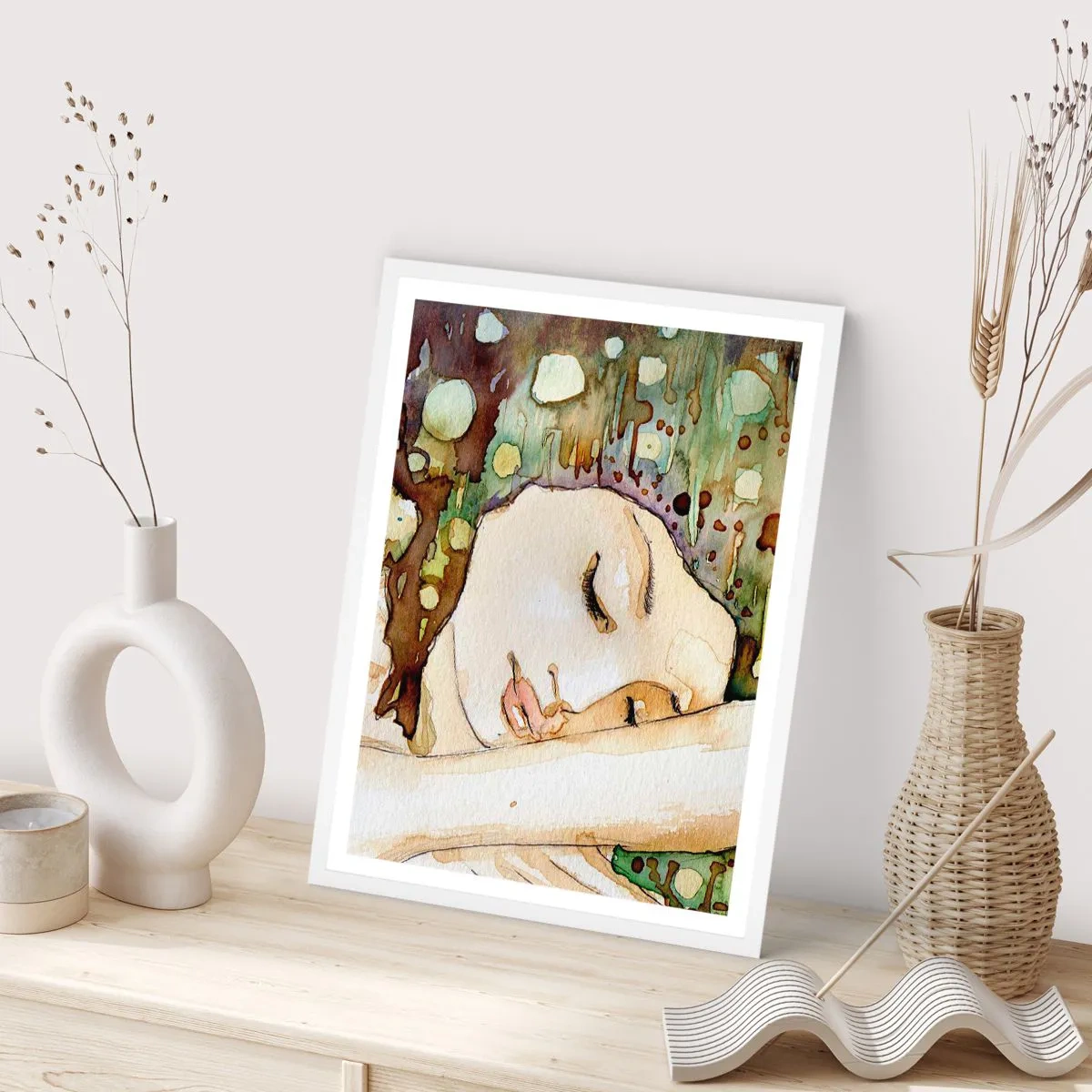 Poster în ramă albă - Visul violet smarald - 50x70 cm