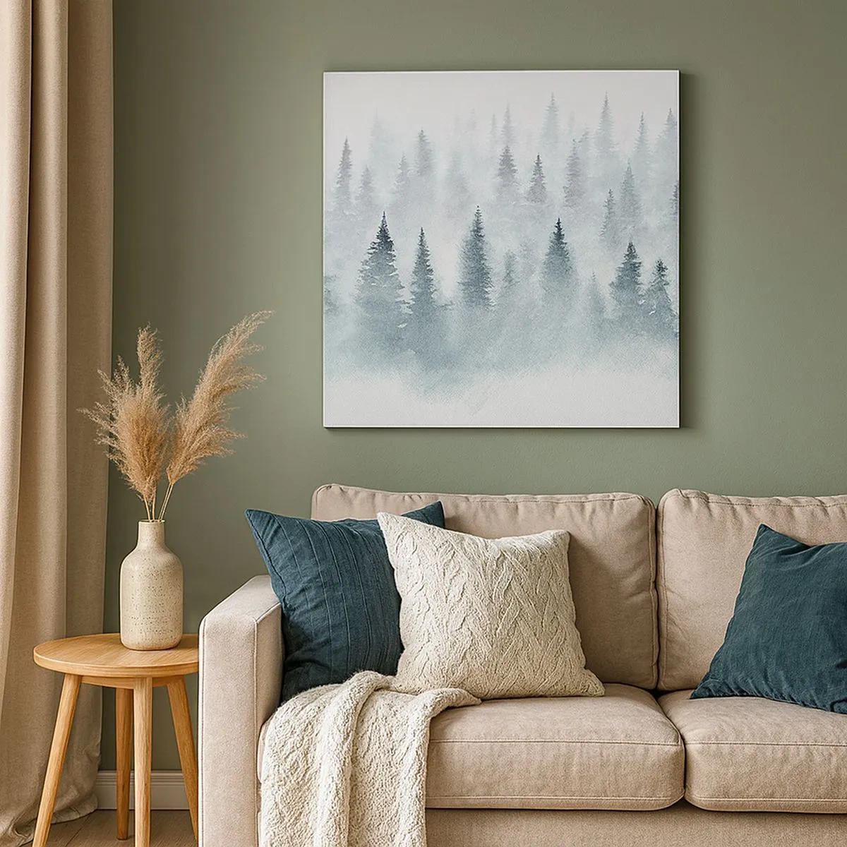 Tablou pe pânză - Înfășurate în ceață - 30x30 cm