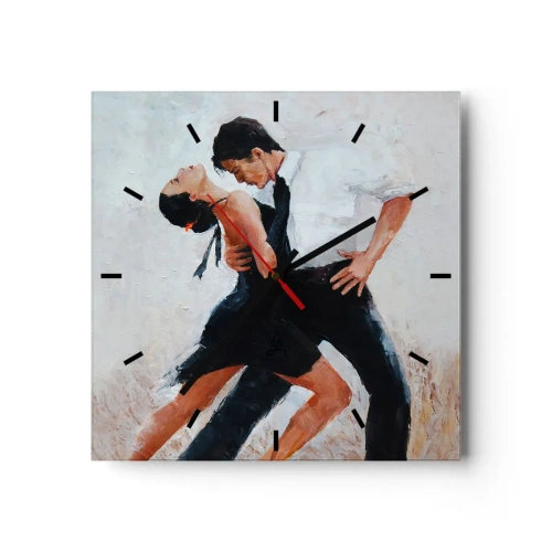 Ceas de perete - Ceas pe sticlă - Tangoul visurilor mele - 30x30 cm