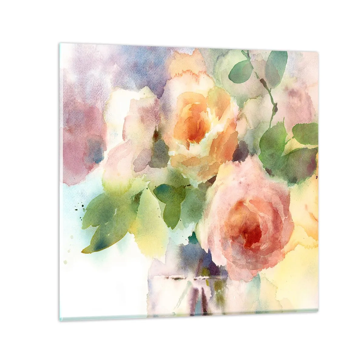 Tablou pe sticlă - Delicat ca o acuarelă - 30x30 cm