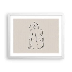 Poster în ramă albă - Nud de fată - 50x40 cm