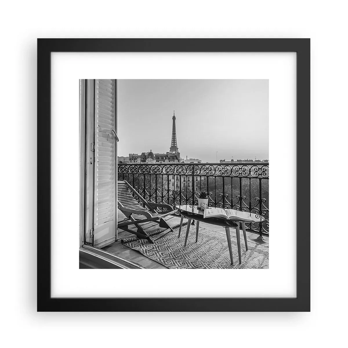 Poster în ramă neagră - După-amiază pariziană - 30x30 cm