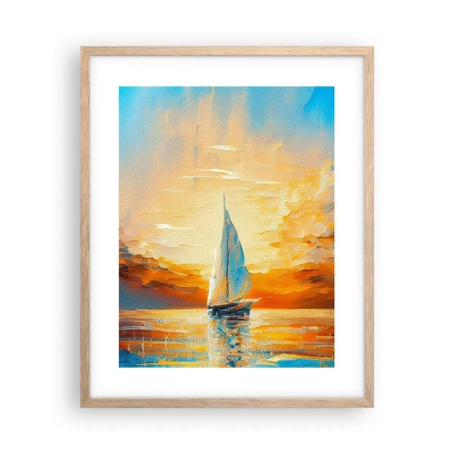 Poster în ramă de stejar deschis - Navigare prin aur - 40x50 cm