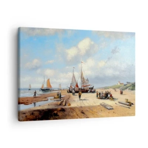 Tablou pe pânză - Pescuit de succes - 70x50 cm