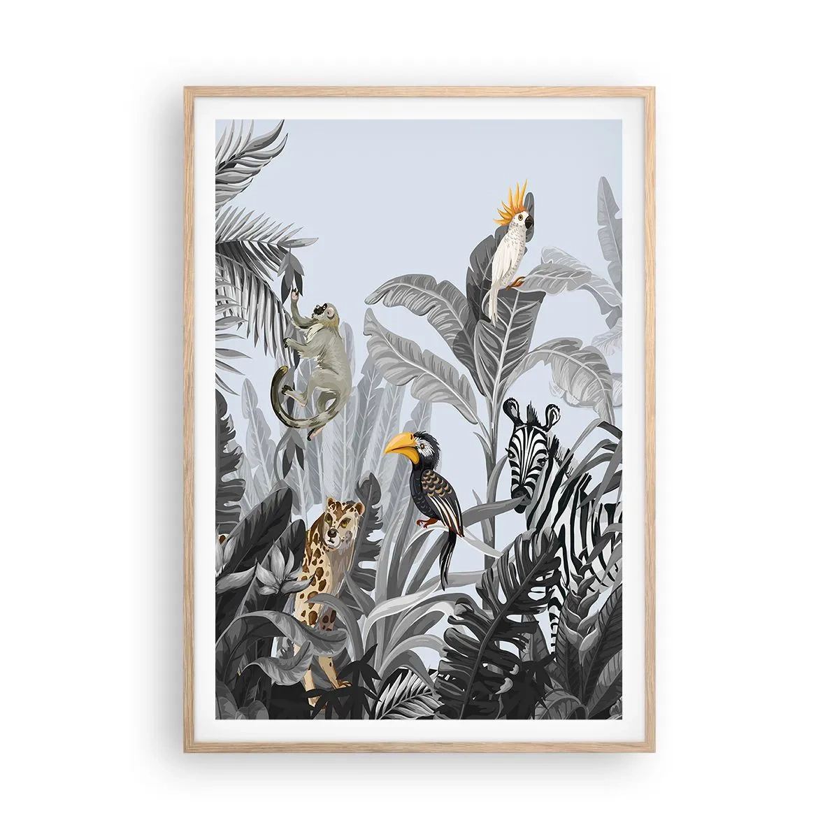 Poster în ramă de stejar deschis - O fabulă africană - 70x100 cm