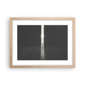 Poster în ramă de stejar deschis - Un pas spre un viitor luminos - 40x30 cm