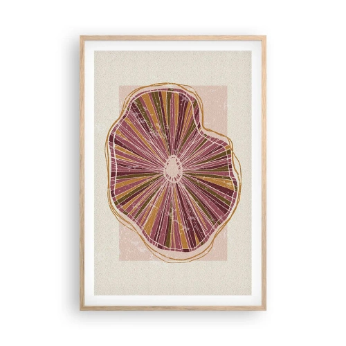 Poster în ramă de stejar deschis - Abstracția radială - 61x91 cm