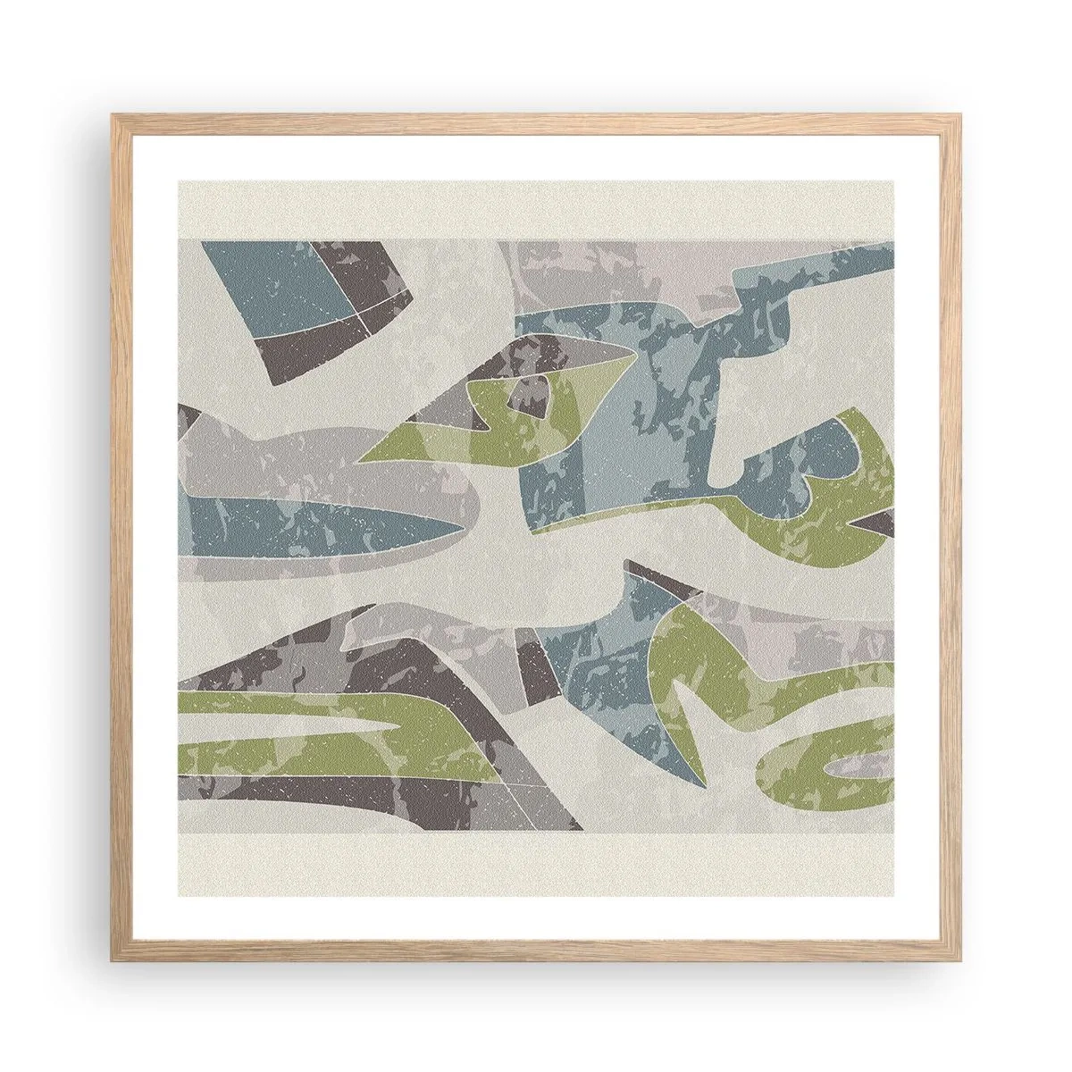 Poster în ramă de stejar deschis - Compoziție din spatele geamului - 60x60 cm