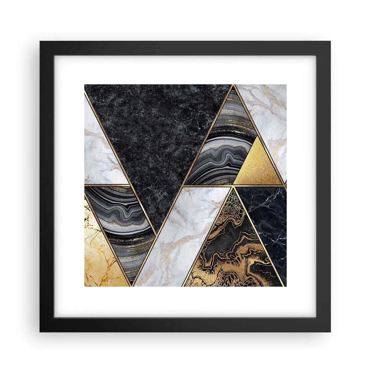 Poster în ramă neagră - Piatră cu piatră - 30x30 cm