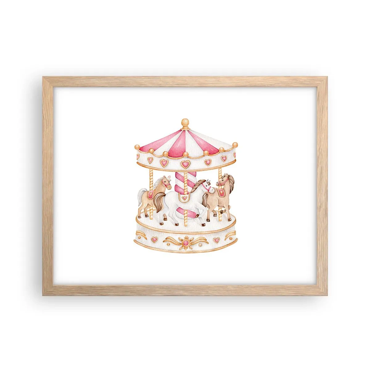 Poster în ramă de stejar deschis - Lumea dulce a copilăriei - 40x30 cm