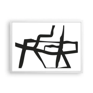 Poster în ramă albă - Construcție în alb și negru - 70x50 cm