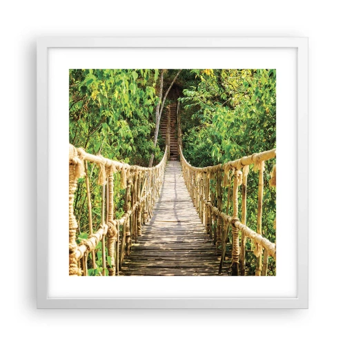 Poster în ramă albă - Suspendat în verde - 40x40 cm