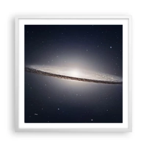 Poster în ramă albă - Cu mult timp în urmă, într-o galaxie foarte, foarte îndepărtată... - 60x60 cm