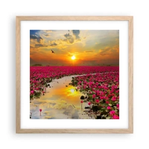 Poster în ramă de stejar deschis - Viața secretă a lacului - 40x40 cm