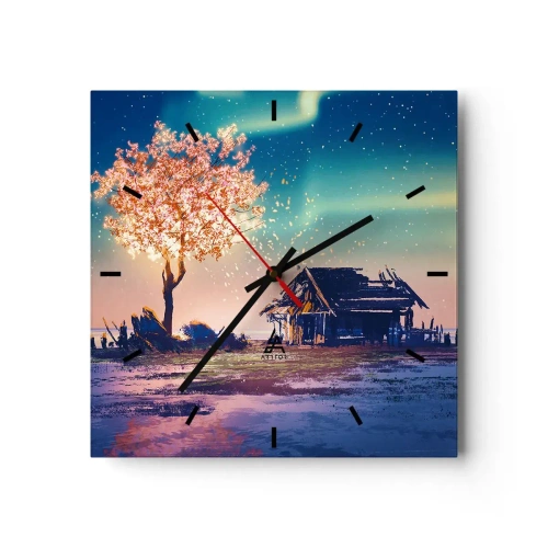 Ceas de perete - Ceas pe sticlă - Natura nu trece - 30x30 cm