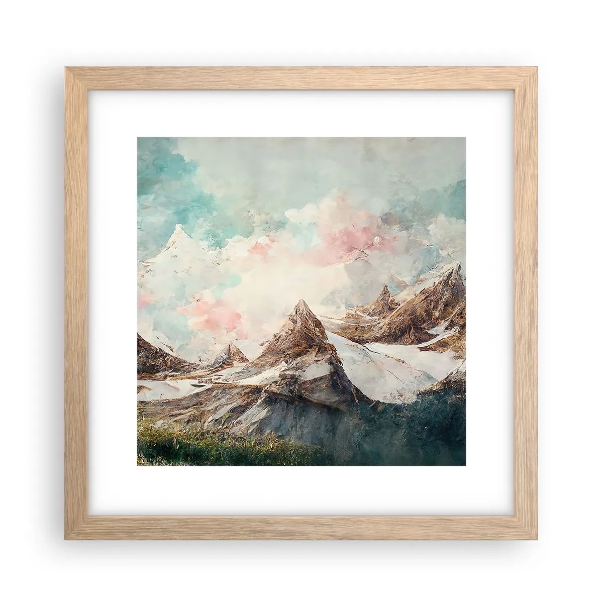 Poster în ramă de stejar deschis - Lame de piatră - 30x30 cm